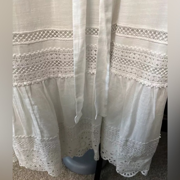 NWT TALBOTS WHITE FULLY LINED COTTON 100% EYELET MIDI SLEEVELESS DRESS Sz US 14 - Picture 5 of 5